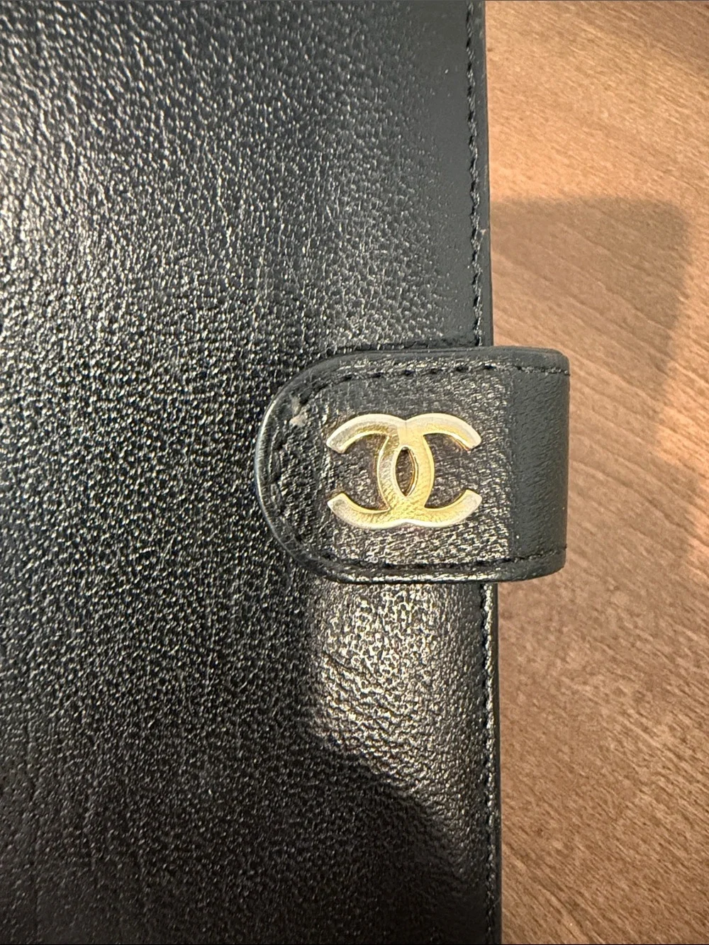 Vintage Chanel Black Leather Agenda/Planned